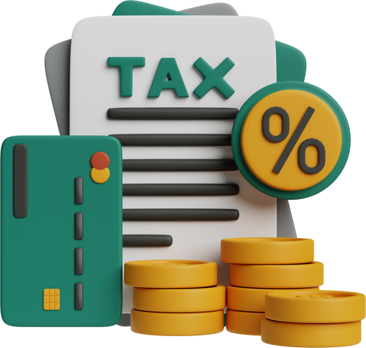 Tax payment 3d illustration