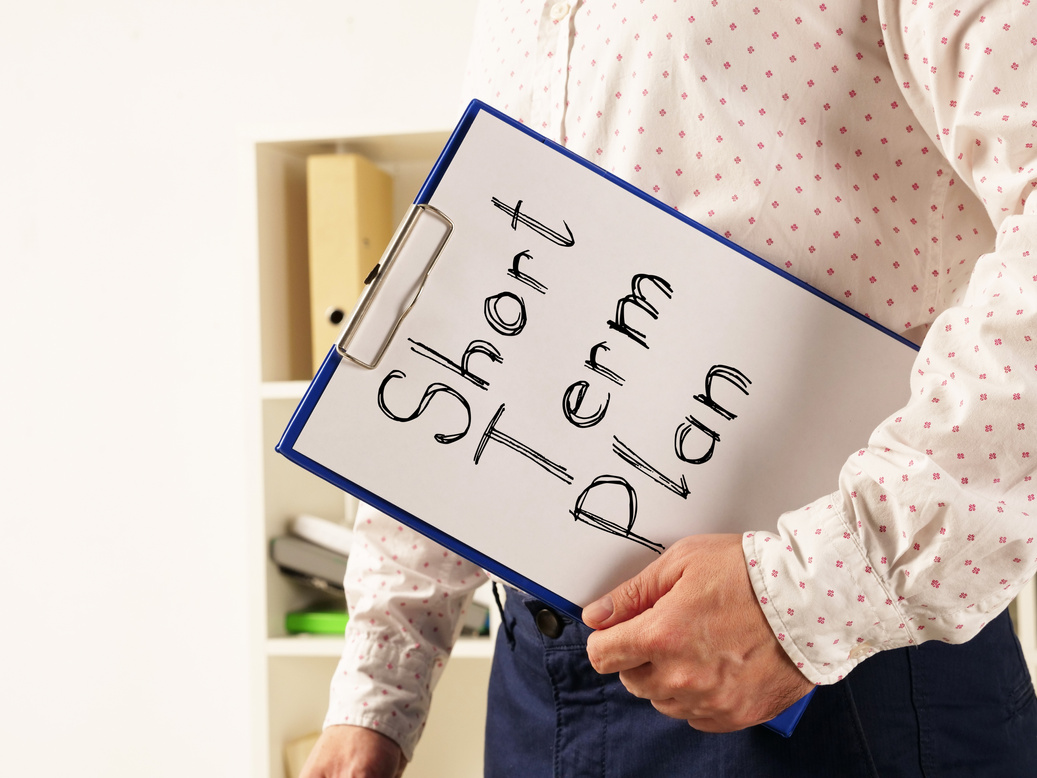 Short term plan is shown on the conceptual business photo